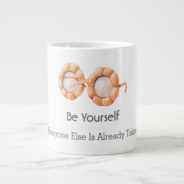 Pumpkin Glasses Be Yourself Large Coffee Mug (Front)