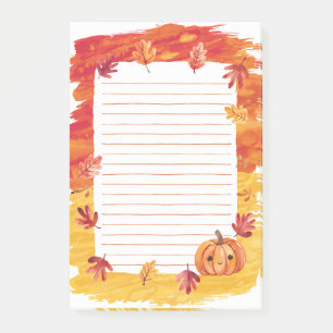 Pumpkin Glow & Falling Leaves Post-it Notes