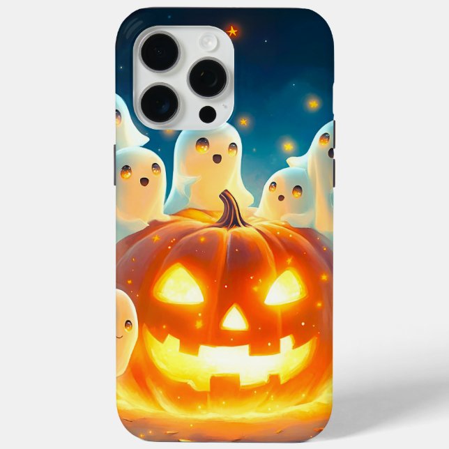 Pumpkin Glow Ghost Party Watercolor Case-Mate iPhone Case (Back)