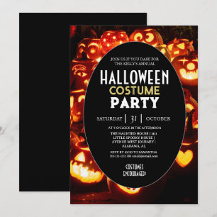 Pumpkin Glow Halloween Costume Party Invitation
