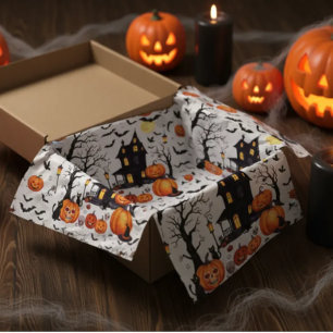 Pumpkin Glow Party Tissue Sheets For Halloween Paper