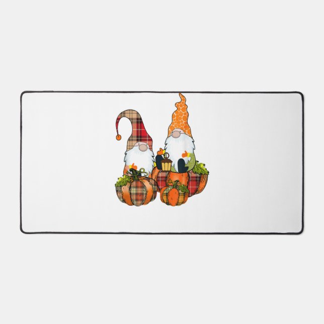Pumpkin Gnomes Fall Autumn Cute Halloween Desk Mat (Front)