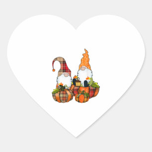 Pumpkin Gnomes Fall Autumn Cute Halloween Heart Sticker