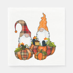 Pumpkin Gnomes Fall Autumn Cute Halloween Napkin