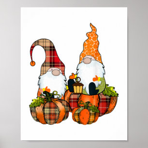 Pumpkin Gnomes Fall Autumn Cute Halloween Poster