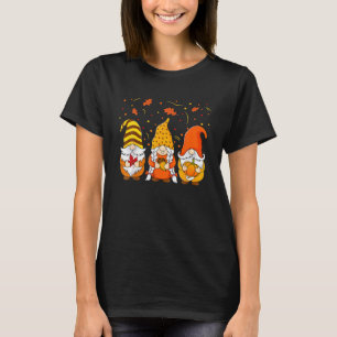 Pumpkin Gnomes Fall Autumn Cute Halloween T-Shirt