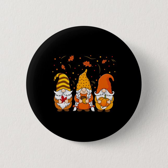 Pumpkin Gnomes Fall Autumn Cute Halloween Thanksgi 6 Cm Round Badge (Front)