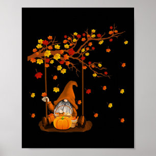 Pumpkin Gnomes Fall Autumn Cute Halloween Thanksgi Poster