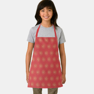 Pumpkin Golden Zinnia Flower Medallions Kids Apron