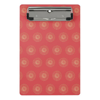 Pumpkin | Golden Zinnia Flower Medallions Mini Clipboard