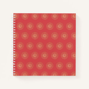 Pumpkin Golden Zinnia Flower Medallions Notebook
