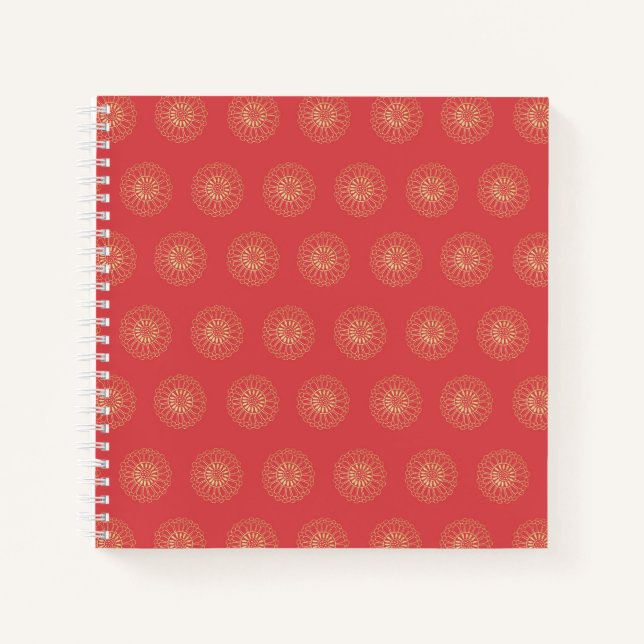 Pumpkin | Golden Zinnia Flower Medallions Notebook (Front)