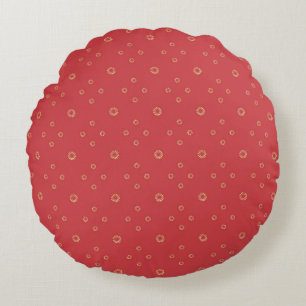Pumpkin Golden Zinnia Sun Round Cushion