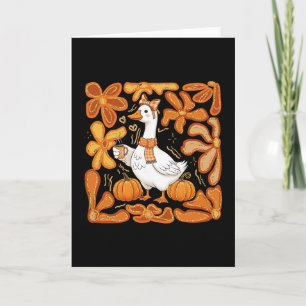 Pumpkin Goose Fall Autumn Season Halloween Thanksg Card