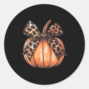 Pumpkin Graphic Vintage Thanksgiving Fall Women Au Classic Round Sticker