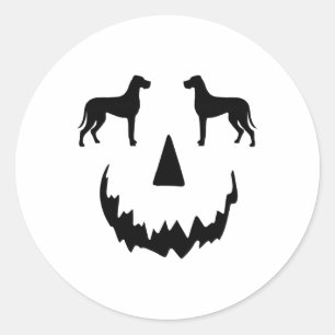 Pumpkin Great Dane Halloween Classic Round Sticker