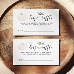 Pumpkin Greenery Baby Shower Diaper Raffle Tickets Enclosure Card