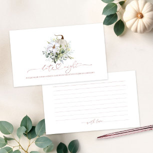 Pumpkin Greenery Bridal Shower Date Night Cards
