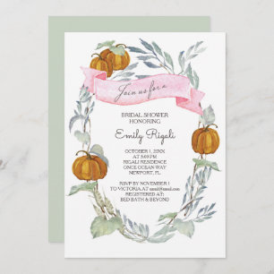 Pumpkin Greenery Bridal Shower Invitation