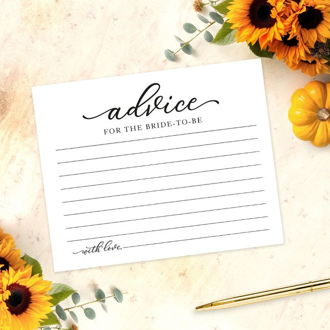 Pumpkin Greenery Fall Bridal Shower Advice Card (Creator Uploaded)
