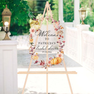 Pumpkin Greenery Fall Bridal Shower Welcome Sign