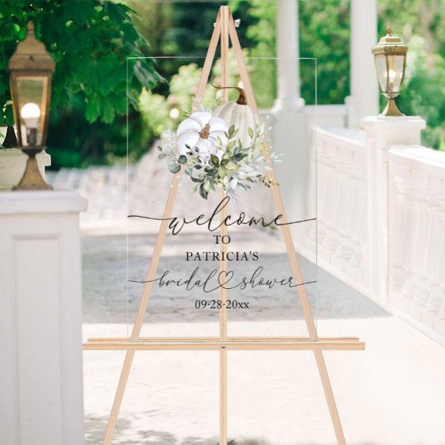 Pumpkin Greenery Fall Bridal Shower Welcome Sign (Creator Uploaded)