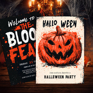 Pumpkin Grin Halloween Party Invitation