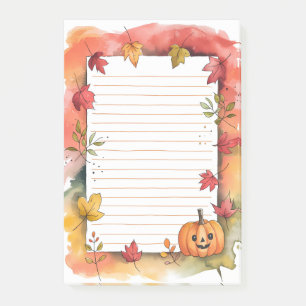 Pumpkin Grin & Leafy Whimsy Post-it Notes
