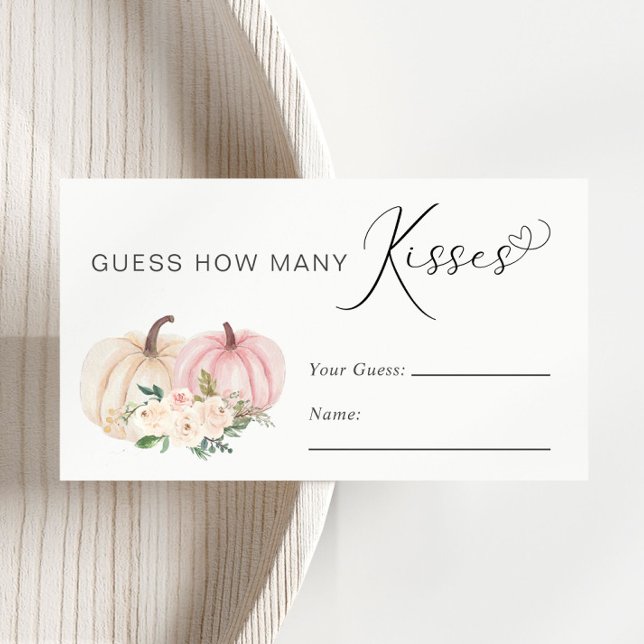 Pumpkin Guess How Kisses Many Baby Shower Game Enclosure Card (Creator Uploaded)
