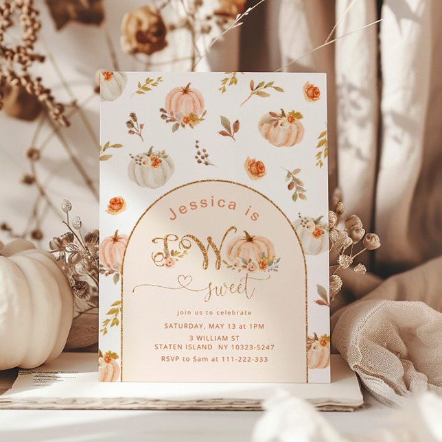 Pumpkin halloween 2nd girl birthday invitation (Creator Uploaded)