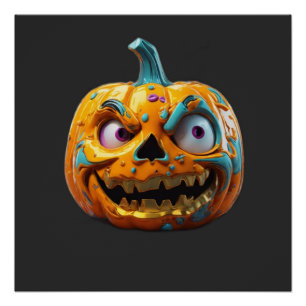 Pumpkin Halloween 3D Shirt Vintage Halloween Poster