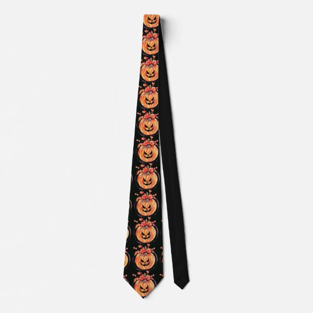 Pumpkin Halloween Art Tie (Front)