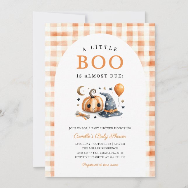 Pumpkin Halloween Baby Shower Invitation (Front)
