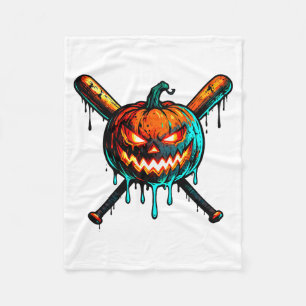 Pumpkin Halloween Baseball Ice Cream Drip Soky Boy Fleece Blanket
