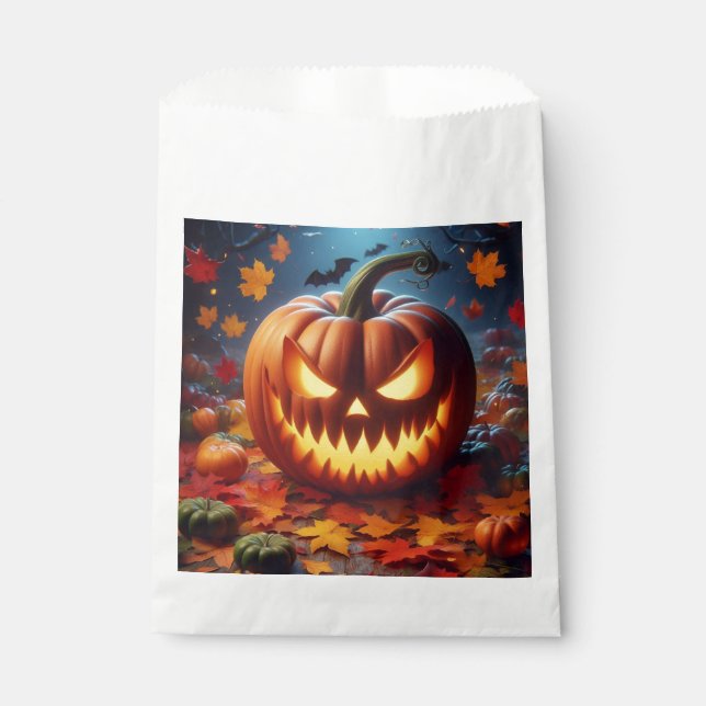 pumpkin/Halloween/bat spooky  Favour Bag (Front)