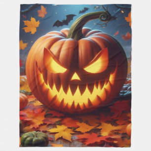 pumpkin/Halloween/bat spooky Fleece Blanket
