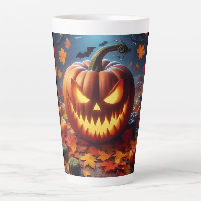 pumpkin/Halloween/bat spooky  Latte Mug (Front)