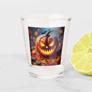 pumpkin/Halloween/bat spooky Shot Glass