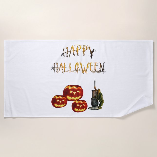 Pumpkin Halloween                                  Beach Towel (Front)