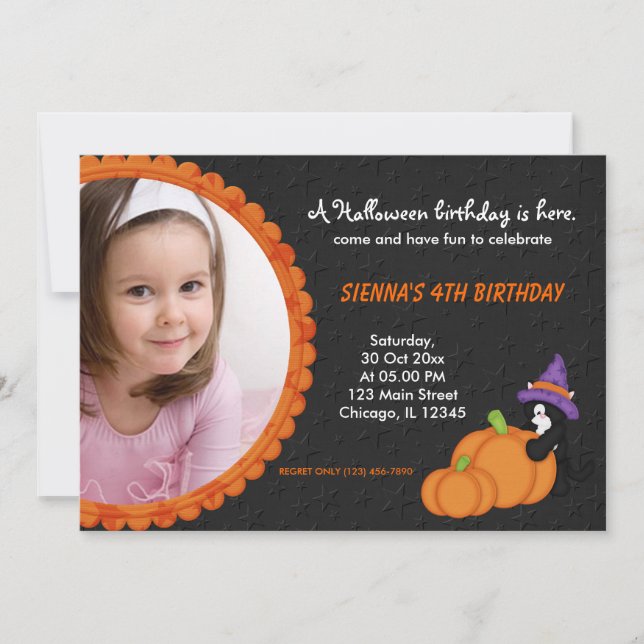 Pumpkin Halloween Birthday Invitation (Front)