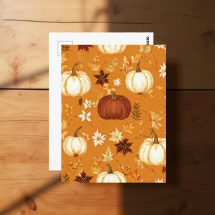 Pumpkin Halloween, Botanical Terracotta & Fall  Postcard