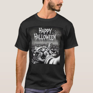 Pumpkin Halloween Costume Scary Pumpkin Scared Cat T-Shirt
