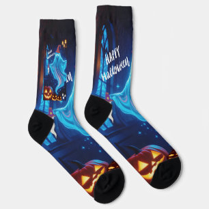 Pumpkin Halloween Crew Socks - Spooky But Cute