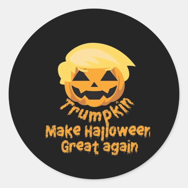 Pumpkin Halloween Design Classic Round Sticker (Front)