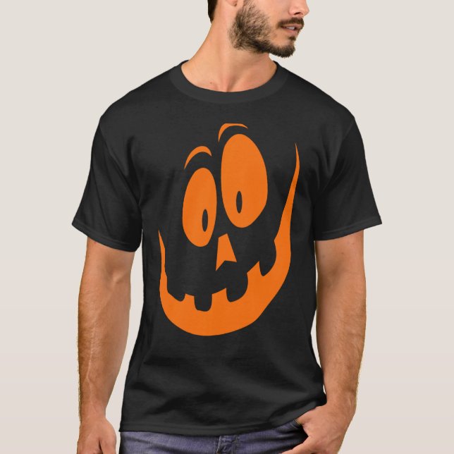Pumpkin Halloween Face T-Shirt (Front)