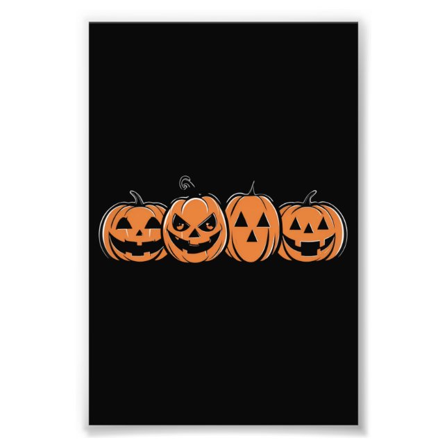 Pumpkin Halloween Fall Thanksgiving Gift Photo Print (Front)