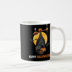 Pumpkin Halloween For Women &amp; Bat Sausage Dog  Coffee Mug