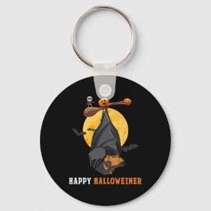 Pumpkin Halloween For Women & Bat Sausage Dog Key Ring