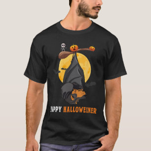 Pumpkin Halloween For Women & Bat Sausage Dog T-Shirt