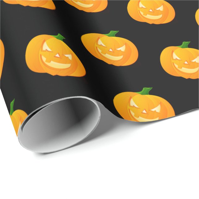 Pumpkin Halloween Gift Wrap Wrapping Paper (Roll Corner)